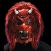 MASCHERA DIAVOLO IN FINGOMMA Con Capelli -Pelatelli maschera diavolo in fingomma con capelli