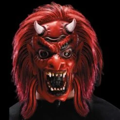 MASCHERA DIAVOLO IN FINGOMMA Con Capelli