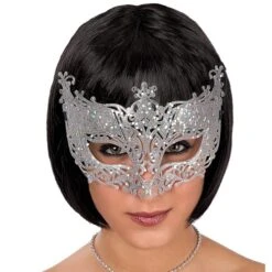 MASCHERA GLITTER ARGENTO