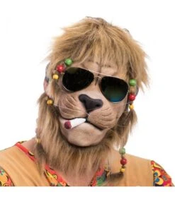 Maschera Leone Hippie In Lattice Criniera E Occhiali