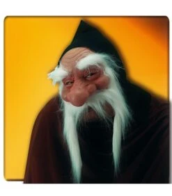 Maschera Mezzo Viso In Lattice Baffoni Bianchi E Cappuccio