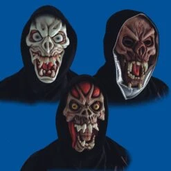 MASCHERA MOSTRO Con CAPPUCCIO IN FINGOMMA 3 MOD.ASS.