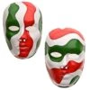 Maschera Viso Grande Tricolore In Plastica