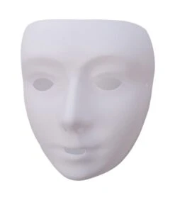 Maschera Viso Medio Bianco Da Pitturare In Plastica