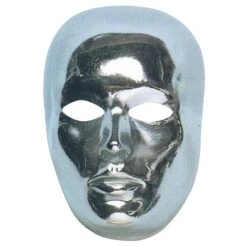 MASCHERA VISO METALLIZZATO ARGENTO