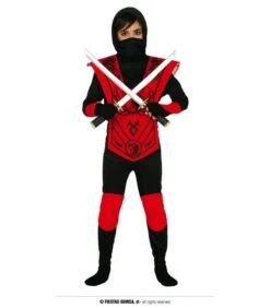 Ninja Rosso Bambino 7-9 Anni