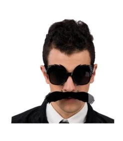 OCCHIALI NERI CON BAFFI