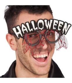 Occhiali Scritta Halloween Bianca E Pizzo