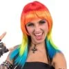 Parrucca Arcobaleno Lunga Liscia Frangia -Pelatelli parrucca arcobaleno lunga liscia frangia