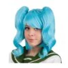 PARRUCCA AZZURRA CON CODINI (EFF. NAT.) -Pelatelli parrucca azzurra con codini eff nat
