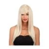 PARRUCCA BIONDA LISCIA LUNGA CON FRANGIA (EFFETTO NATURALE) PVC -Pelatelli parrucca bionda liscia lunga con frangia effetto naturale pvc