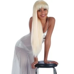 Parrucca Bionda Lunghissima Con Frangia