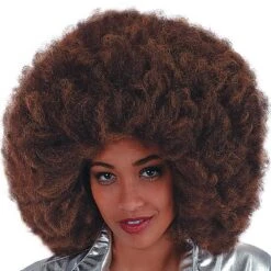 Parrucca Afro Caffè Cm.40 In Valigetta