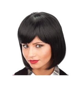 PARRUCCA CASCHETTO NERA (EFFETTO NATURALE) PVC