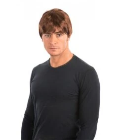 PARRUCCA CASTANA CORTA CON CIUFFO