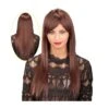 PARRUCCA CASTANA LISCIA LUNGA Con Frangia (EFFETTO NATURALE) PVC -Pelatelli parrucca castana liscia lunga con frangia effetto naturale pvc