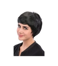 PARRUCCA CORTA NERA CON CIUFFO -Pelatelli parrucca corta nera con ciuffo 2