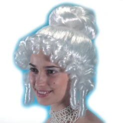 Parrucca Damina Bianca Con Boccoli