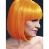 PARRUCCA ELISE ARANCIONE NEON CORTA CON FRANGIA -Pelatelli parrucca elise arancione neon corta con frangia