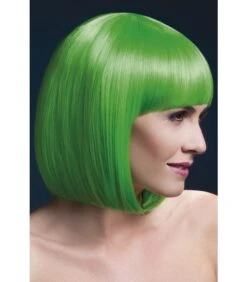 PARRUCCA ELISE NEON VERDE CORTA CON FRANGIA