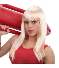 Parrucca Lunga Liscia Bionda Frangia