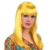 Parrucca Lunga Liscia Gialla Frangia -Pelatelli parrucca lunga liscia gialla frangia