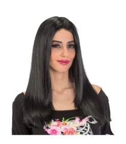 Parrucca Lunga Liscia Nera