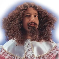 Parrucca Moschettiere Con Pizzo E Baffi