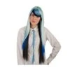 PARRUCCA NERA, BLU E VERDE ACQUA LISCIA LUNGHISSIMA Con Frangia(EFFETTO NATURALE) PVC -Pelatelli parrucca nera blu e verde acqua liscia lunghissima con frangiaeffetto naturale pvc
