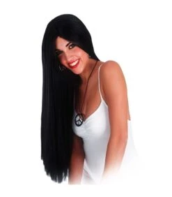 Parrucca Nera Lunghissima Cm. 75 Ca.