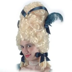 Parrucca Pompadour Bionda Con Decorazioni