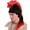PARRUCCA PUNK CON CRESTA ROSSA PVC -Pelatelli parrucca punk con cresta rossa pvc