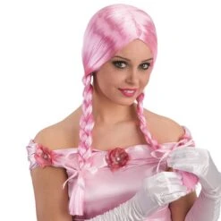 PARRUCCA ROSA Con Trecce