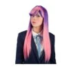 PARRUCCA ROSA E VIOLA LISCIA LUNGHISSIMA Con Frangia(EFF. NAT.) -Pelatelli parrucca rosa e viola liscia lunghissima con frangiaeff nat