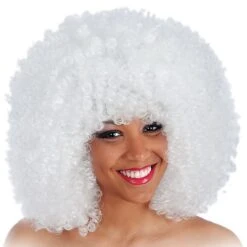 Parrucca Super Ricciolona Bianca (gr.190 Ca.)