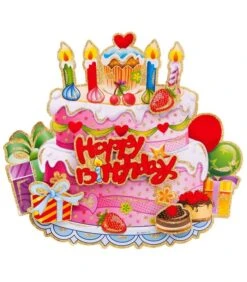 Poster HAPPY BIRTHDAY In Carta Glitter H. Cm. 40x40 Ca.