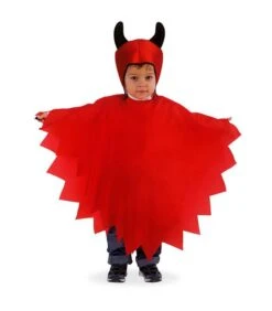 Set Diavoletto Bimbo (mantellino In Taffetas L.cm.60 Ca.e Cappuccio)