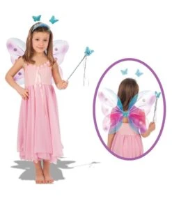 Set Farfallina (ali H. Cm. 38x48 Ca., Cerchietto E Bacchetta)