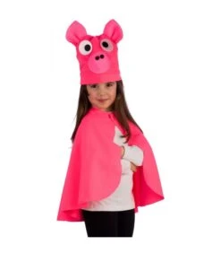 Set Maialina (cappello E Mantello L.cm. 45 Ca.) In Pile