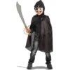 Set Pirata Nero (mantello Cappuccio L. Cm. 63 Ca.,maschera In Eva E Spada) -Pelatelli set pirata nero mantello cappuccio l cm 63 camaschera in eva e spada