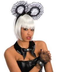 SET TOPOLINA IN PIZZO E STRASS (CERCH.,BRACCIALE,COLLARINO)