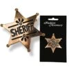 STELLA SCERIFFO ORO/ARGENTO IN METALLO -Pelatelli stella sceriffo oro argento in metallo