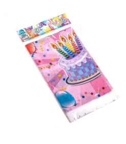 Tovaglia Buon Compleanno Rosa Cm. 180x108 Ca.