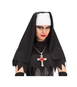 VELO SUORA NERO E BIANCO IN TESSUTO